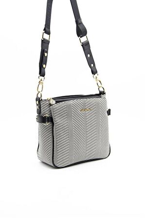 Silver  Polo Siyah Beyaz - Siyah NV884 Kadın Çapraz Çanta