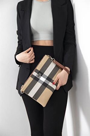 Silver  Polo Bej - Taba NV1034 Kadın Portföy  Clutch