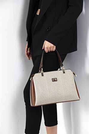 Silver  Polo Bej - Taba NV972 Kadın El Çantası