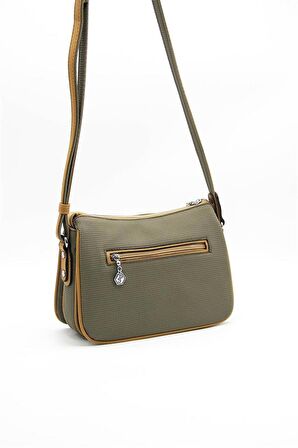 Silver  Polo L.haki - Camel NV818 Kadın Çapraz Çanta
