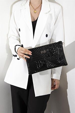 Silver  Polo Rugan P Siyah NV1034 Kadın Portföy  Clutch