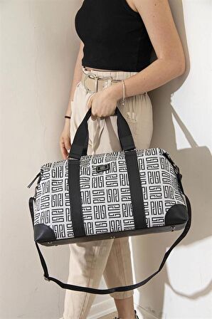 Silver  Polo Beyaz - Siyah NV873 Kadın Seyahat Çantası