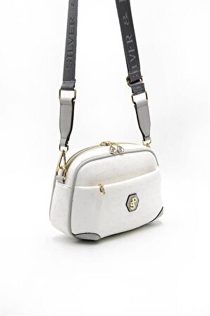 Silver  Polo Beyaz - A.gri NV1094 Kadın Çapraz Çanta