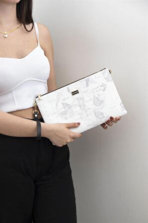 Silver  Polo Beyaz - Antrasit NV1034 Kadın Portföy  Clutch