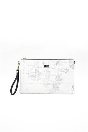 Silver  Polo Beyaz - Antrasit NV1034 Kadın Portföy  Clutch