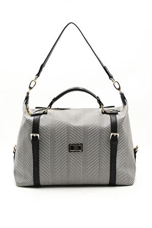 Silver  Polo Siyah Beyaz - Siyah NV1064 Kadın Seyahat Çantası