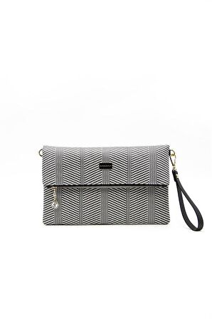 Silver  Polo Siyah Beyaz - Siyah NV1134 Kadın Portföy  Clutch