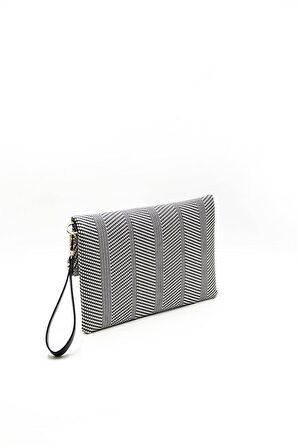 Silver  Polo Siyah Beyaz - Siyah NV1134 Kadın Portföy  Clutch