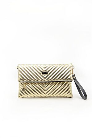 Silver  Polo Altın - Altın NV1134 Kadın Portföy  Clutch