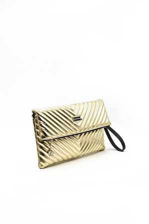 Silver  Polo Altın - Altın NV1134 Kadın Portföy  Clutch