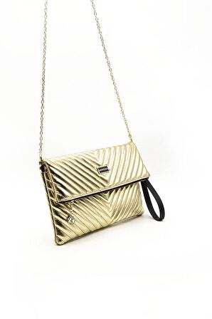 Silver  Polo Altın - Altın NV1134 Kadın Portföy  Clutch