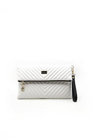 Silver  Polo Beyaz - Beyaz NV1134 Kadın Portföy  Clutch