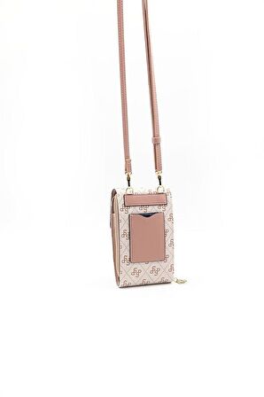 Silver  Polo Pembe - Somon NV889 Kadın Askılı Cüzdan