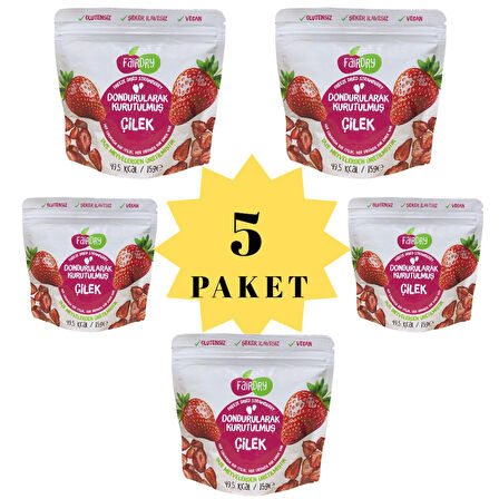 FairDry Beşibiryerde Çilek Dilim, Freeze Dried, Dondurularak Kurutulmuş, Meyve Kurusu, Katkısız, Çıtır Meyve Cipsi