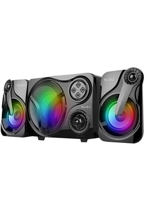 SP60 Speaker 2.1 Kanal Oyuncu Hoparlörü Rgb Led Işıklı Hafıza Kartı ve Usb Girişli Bluetooth lu Bilgisayar Hoparlörü 3,5MM Jack Girişli 2+1 Gaming Speaker