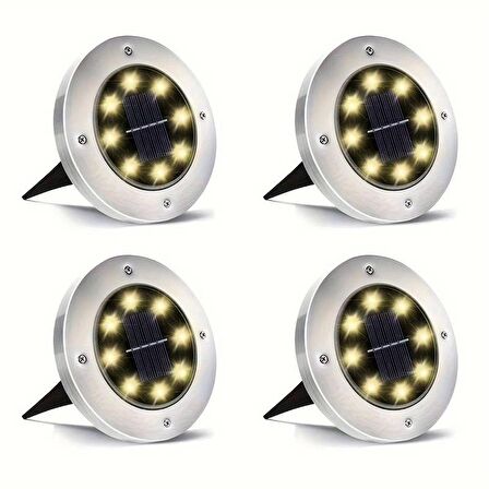 4'lü Solar Panelli Kazıklı Bahçe Aydınlatması
