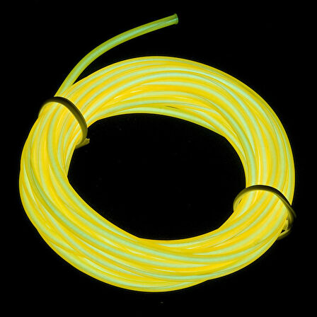 EL Wire Neon İp Led - Sarı (3m) Standart
