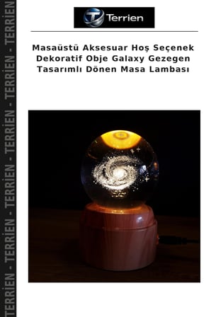 Masaüstü Aksesuar Hoş Seçenek Dekoratif Obje Galaxy Gezegen Tasarımlı Dönen Masa Lambası