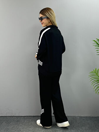 SUPPLİERBY Kadın Polo Yaka Paça Yırtmaçlı Ribanalı İkili Takım