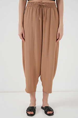 SUPPLİERBY 6591 Dokuma Şalvar Pantolon - Camel