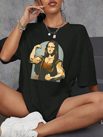 SUPPLİERBY Baskılı Oversize T-shirt - Siyah
