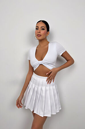 SUPPLİERBY Büzgü Detay Crop Bluz
