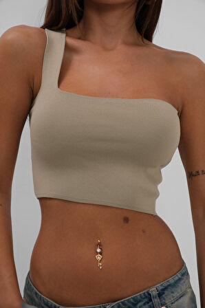 SUPPLİERBY Tek Omuz Crop Bluz