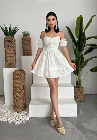 SUPPLİERBY Lucca Kolu Lastikli Mini Elbise