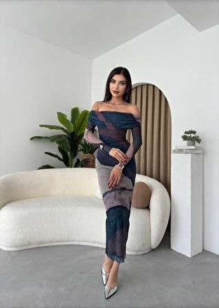 SUPPLİERBY Sevilla Madonna Yaka Tül Elbise