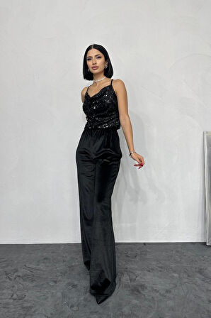 SUPPLİERBY Siyah Askılı Degaje Bluz