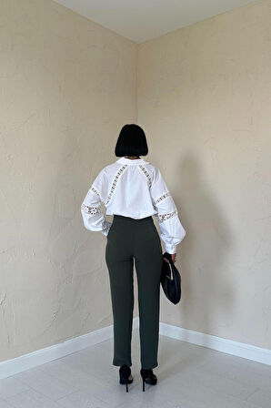 SUPPLİERBY Haki Pensli Ve Dar Paça Pantolon