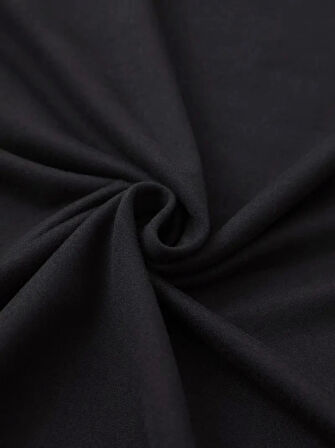 SUPPLİERBY Baskılı Oversize Bisiklet Yaka T-shirt - Siyah