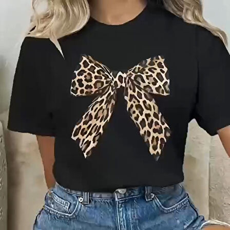 SUPPLİERBY Baskılı Oversize Bisiklet Yaka T-shirt - Siyah