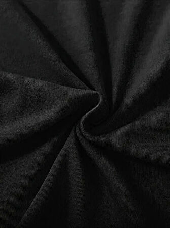 SUPPLİERBY Fiyonk Baskılı Siyah Oversize Unisex T-shirt- Siyah