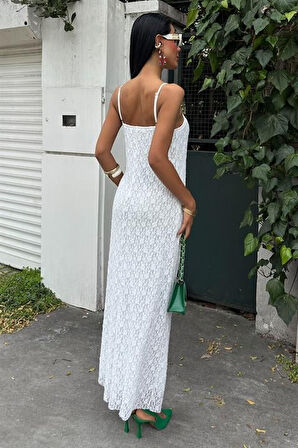 SUPPLİERBY Askıları Ayarlanabilir Örme Dantel Elbise 2879