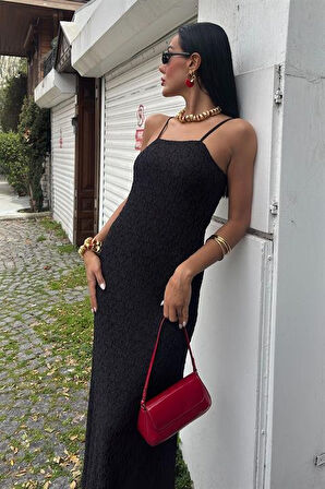 SUPPLİERBY Askıları Ayarlanabilir Örme Dantel Elbise 2879