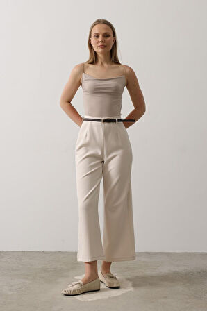 SUPPLİERBY Kemer Pens Detaylı Pantolon - Bej