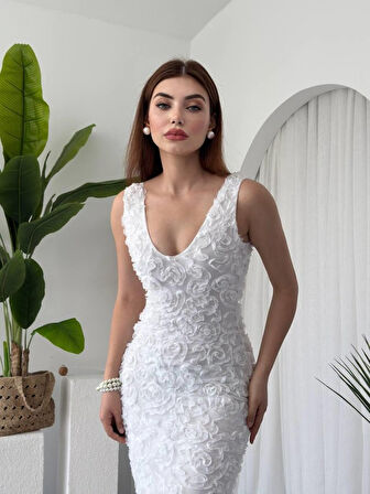 SUPPLİERBY Kren Gül Detaylı Elbise