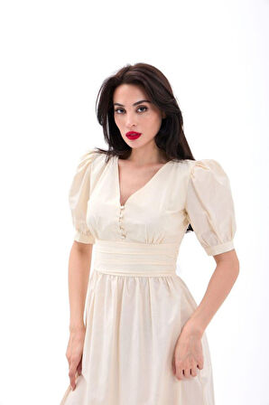 SUPPLİERBY 6411 ELBİSE-KREM