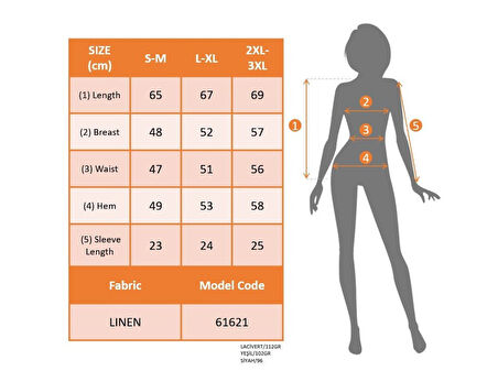 SUPPLİERBY Kadın Kısa Kollu V Yakalı Düğmeli Keten Bluz