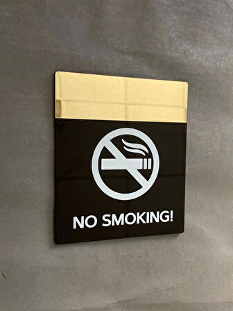 Siyah Parlak&Gold Seri Sigara İçilmez No Smokıng Uyarı Levhası