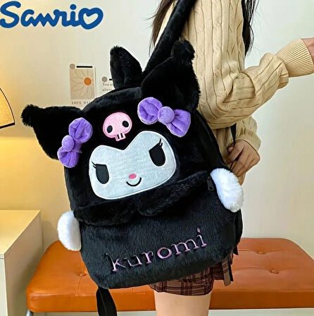 Sanrio "Kuromi Peluş Sırt Çantası – Sevimli ve Yumuşak Karakter Çanta"