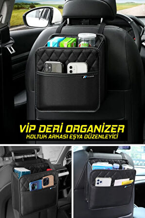 Smart Fortwo  Uyumlu Vip Deri Koltuk Arkası Organizer - Eşya Düzenleyici Çanta