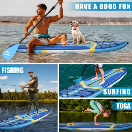 Plans Mavi Stand up Paddle Board 335x84x15 cm ölçülerinde Şişme Sörf Tahtası Full Set