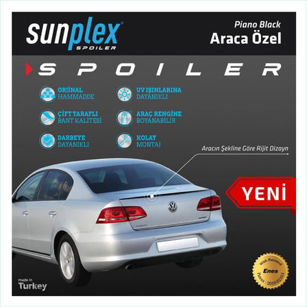 Ford Focus 2 2004-2010 Bagaj Üstü Spoiler Parlak Siyah Spoyler