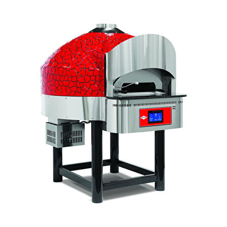 Empero EMP.SPO.03-D-RB-NG Dijital Gazlı Sabit Tabanlı Pizza Fırını 9 Pizza Kapasiteli - Kırmızı, Siyah Doğalgazlı