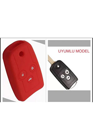 Civic Accord Crv Silikon Anahtar Kılıfı Kırmızı Renk