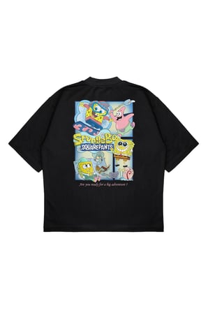 Unisex Oversize SPONGEBOB Baskılı Boxy Fit Kalın Kumaşlı (240gsm) T-shirt