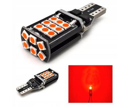 W16W T15 Dipsiz Park LED Işık 12-24V CANBUS 1200lm 24 Led Turuncu 