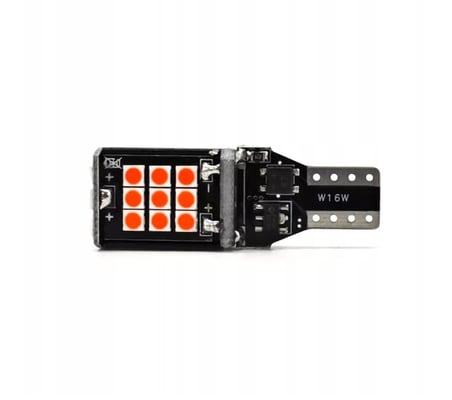 W16W T15 Dipsiz Park LED Işık 12-24V CANBUS 1200lm 24 Led Turuncu 